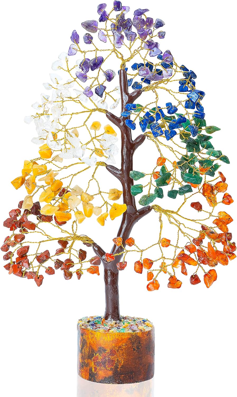 7 Chakra Tree of Life - Feng Shui Money Tree, Gemstone Tree for Positive Energy, Seven Chakra Crystal Tree - Attract Good Luck - Home Decoration, Spiritual Gift for Wealth & Fortune 10-12"