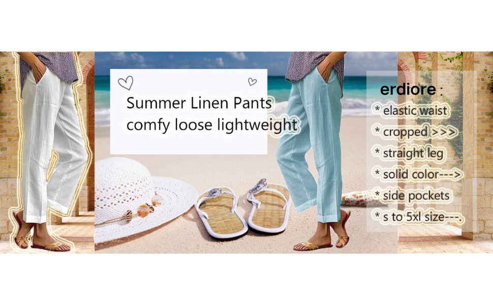 Linen and cotton pants for women