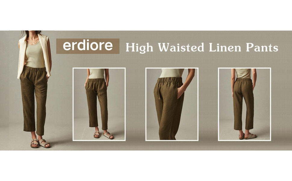 Linen and cotton pants for women