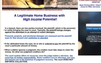 Judgment Recovery Business Course – Small Claims Processing Course