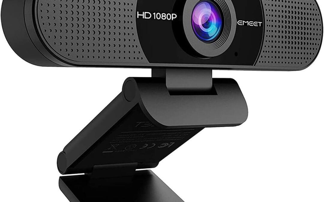 EMEET 1080P Webcam with Microphone, C960 Web Camera, 2-Mic Streaming Webcam, 90° Wide Field of View Computer Camera, Plug and Play USB Webcam for Online Calling/Conference, Zoom/Skype/Facetime/YouTube, Laptop/PC