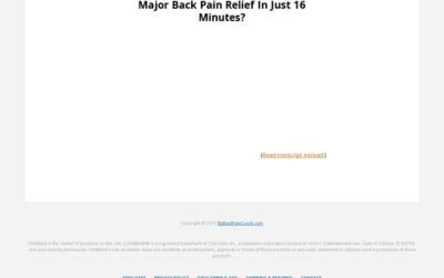 How I finally relieved my back pain after 10 years…