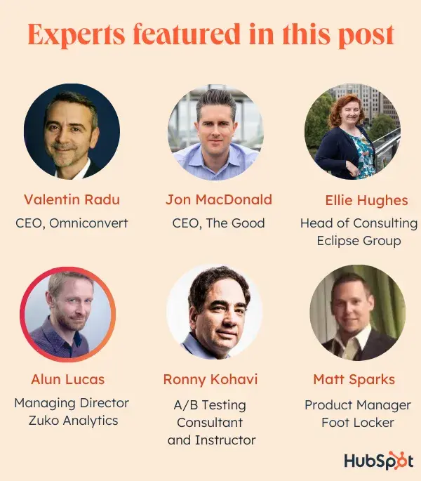 headshots of CRO experts who are featured in this post