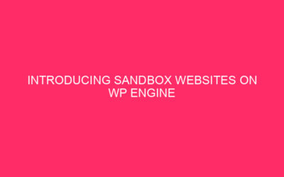 Introduction to Sandbox Websites on WP Engine