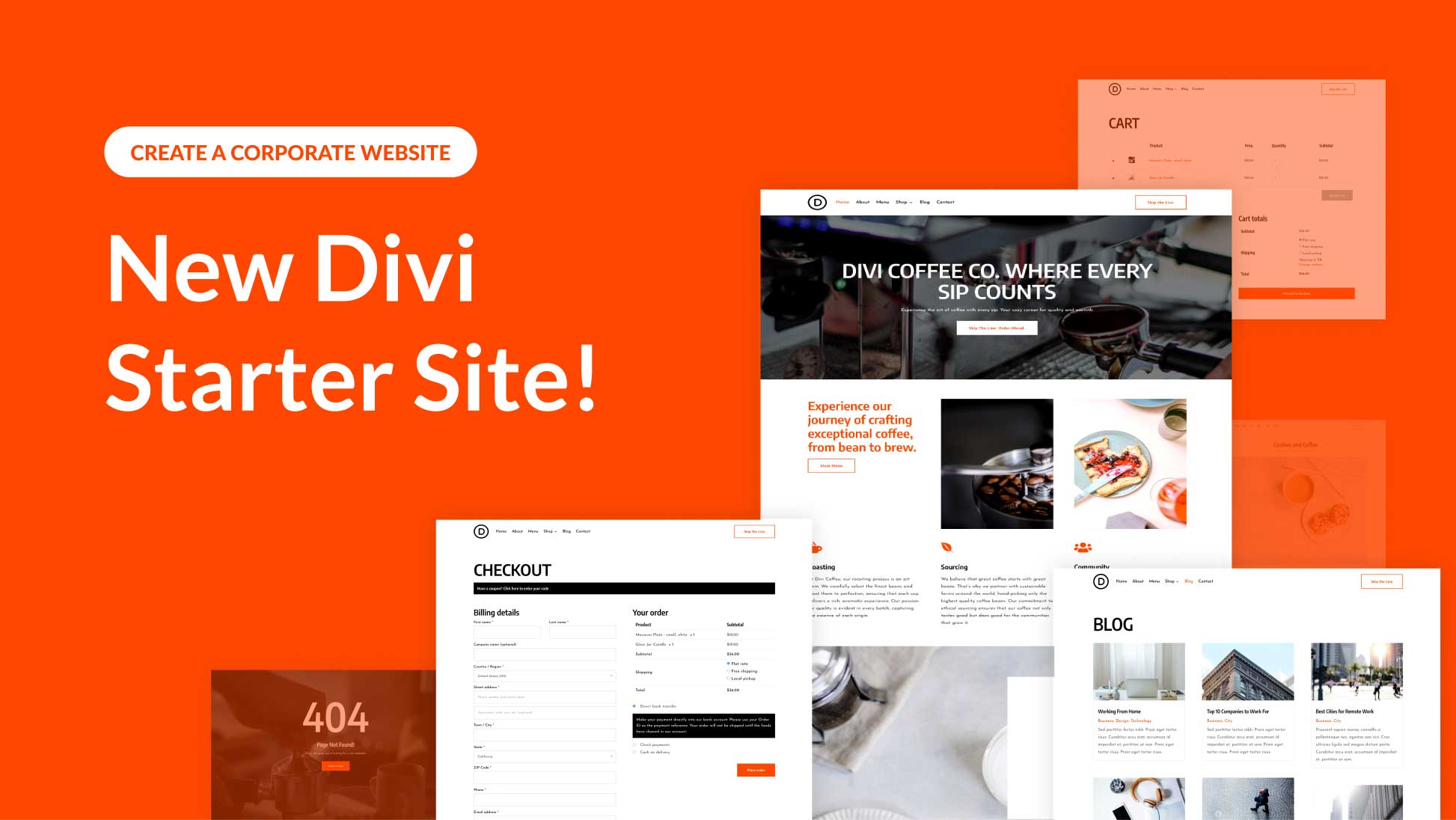 New Divi Starter Site for Coffee Shops (Quick Install)