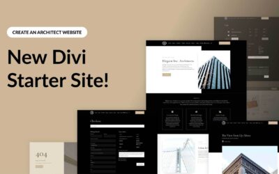 New Divi Starter Site for Architects (Quick Install)