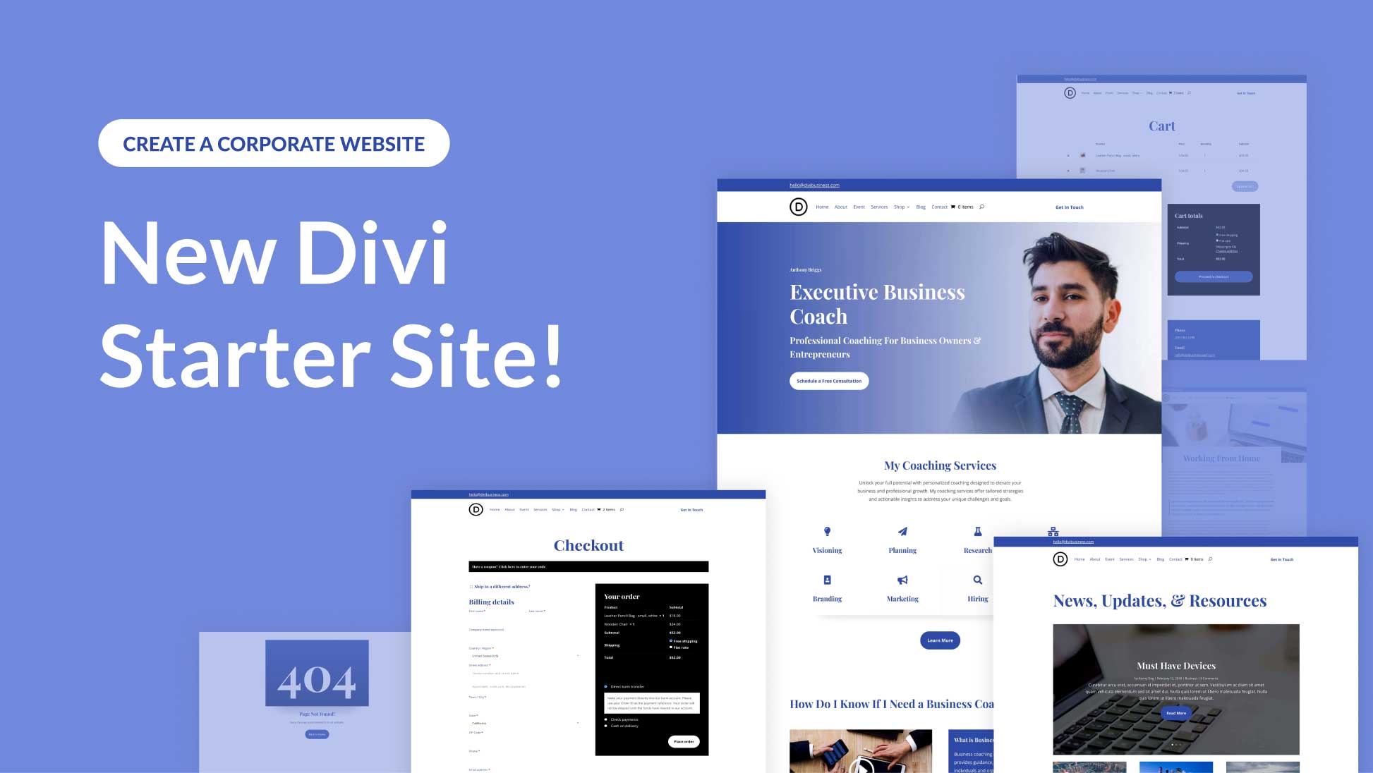 New Divi Starter Site for Business Coaches (Quick Install)