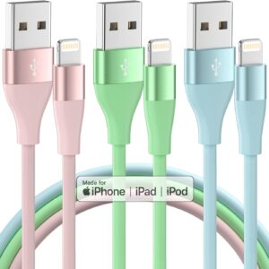 iPhone Charger 3 Pack 10ft Apple MFi Certified Lightning Cable for Fast Charging Compatible with iPhone 14 13 12 11 Pro Max XR XS X 8 7 6 Plus SE iPad and More