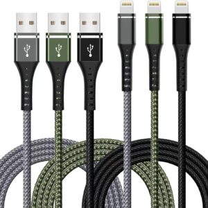 iPhone charger [Apple MFi Certified] 3 Pack 6ft Lightning Cable Nylon Braided Fast Charger iPhone Cable Long Cord Compatible with iPhone 14 13 12 11 Pro Max XR XS X 8 7 6 Plus SE and More 6 Feet