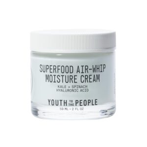 Youth To The People Air-Whip Moisture Face Cream - Moisturizing Facial Gel and Primer - Light Green Tea + Hyaluronic Acid Moisturizer for Dry Skin