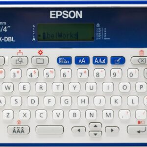 LABELWORKS Epson LW-K200PX-DBL Portable Label Maker with QWERTY Keyboard for Home and Hobby - Crafting, Organizing and Customizing - Dark Blue Printer