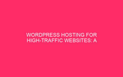 WordPress Hosting for High Traffic Websites: A Complete Guide If you are…