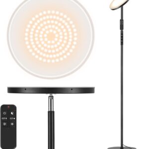 Floor Lamp, 2400LM Super Bright LED Lamps for Living Room 250W Equivalent, Tall Standing Lamp with Remote/Touch Control, Torchiere Bedroom Lamp with 2700K-6500K Stepless Dimmable for Modern Room Decor