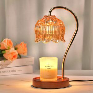 Dimmable Flower Candle Warmer Lamp with Timer, Vintage Candle Lamp Warmer for Jar Candle, 2024 Womens Gifts for Christmas, Xmas Gifts for Mom Unique, Home Decor for Bedroom Living Room Decor Aesthetic