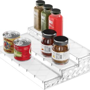 Simple Houseware 3 Tier Spice Shelf For Countertop Cabinet Storage Organizer, Clear