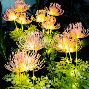 Solar Garden Lights, Solar Flowers Lights with Glowing Flowers & Stems, Upgraded Solar Panel, Solar Lights Outdoor for Garden Decoration,Yard Decor and Gift for Mother (4 Pack)