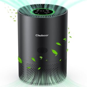 Chuboor Air Purifiers for Home Large Rooms up to 1200ft², H13 True HEPA Air Purifiers for Bedroom Dorm Room Pets with Air Quality Indicator, Air Purifier Cleaner for Dust,Smoke,Odor,Dander,Pollen