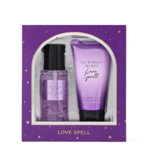 Victoria's Secret Love Spell Mini Fragrance Duo Gift Set, Notes of Cherry Blossom and Fresh Peach, Gift Set for Women