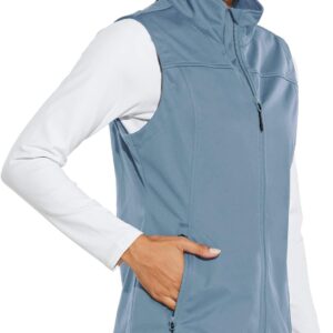 BALEAF Women's Lightweight Vest Softshell Sleeveless Jacket Windproof Stand Collar with Zipper Pockets Running Hiking Golf