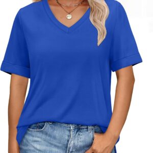 XIEERDUO Women's Summer Short Sleeve V-Neck Casual T-Shirt