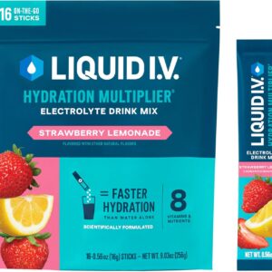 Liquid IV® Hydration Multiplier® - Strawberry Lemonade - Hydration Powder Packets | Electrolyte Powder Drink Mix | 1 package (16 servings)