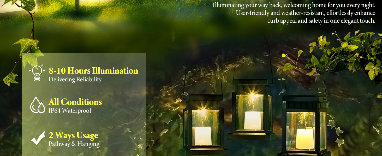 8 Pack Solar garden lights IP64 waterproof