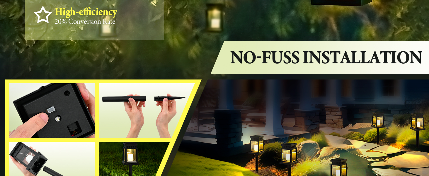 8 Pack Solar lights outdoor waterproof easy installation