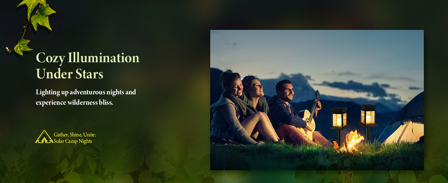 8 Pack solar light outdoor waterproof campsite lights