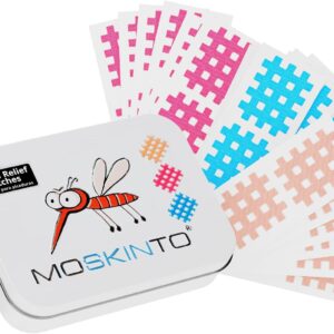 Moskinto The Original Mosquito Itch Relief Patches for Kids and Adults, Bug Bite Patches Soothe Swelling and Itching, Relieve Bug Bites, Alternative to Suction Tool, Family Pack, 42 pieces