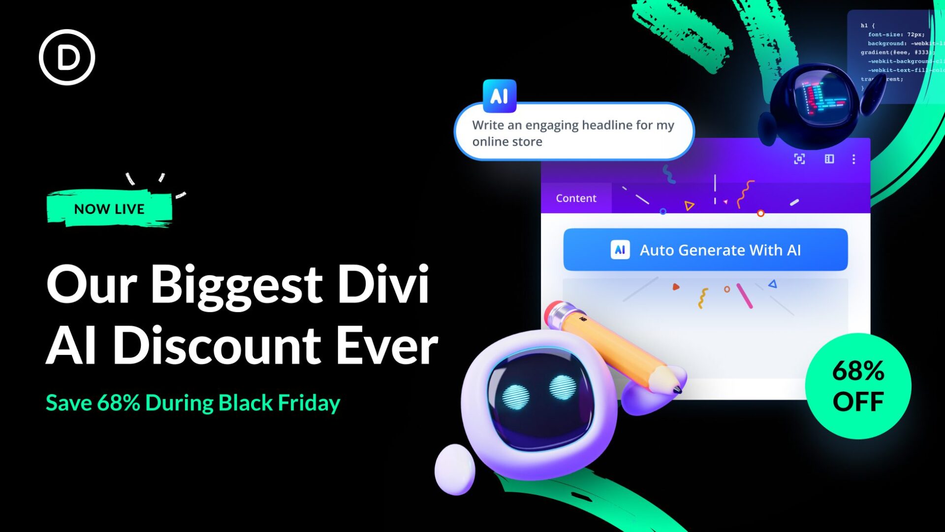 🤖 Slashed Again—Our Biggest Divi AI Discount Ever! (68% Off)