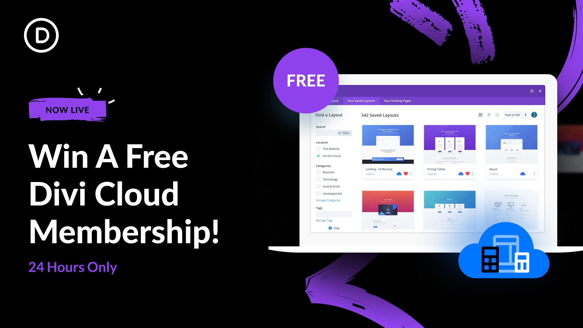 🔥 Surprise Divi Cloud Giveaway. 24 Hours Only!