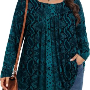 Plus Size Tops for Women, Long Sleeve Shirts, 2024 Fall Tunic, 1X-5X