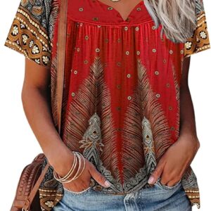 Summer Tops for Women 2025 Trendy Boho Floral Tank Top House Short Sleeve Shirts Loose Fit Basic Casual Dressy Tops