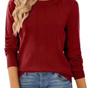 SHEWIN Casual O-Neck Long Sleeve Women's Sweater Lightweight Knitted Sweater Autumn Clothes 2024