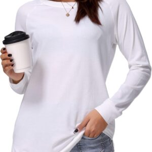 Womens Tops Fall Scoop Neck Hip Length Long Sleeve Sweatshirts Trendy Casual Basic Loose Fit Comfy Tunic Shirts