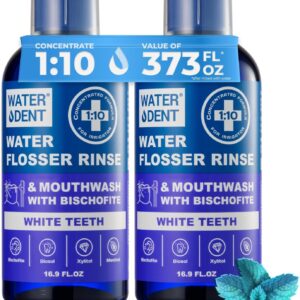 Concentrated irrigant, mouthwash White teeth | Add to water flossers | Fruit Flavor | Pack of 2 = 373 fl.oz | Bad Breath Treatment for Adults