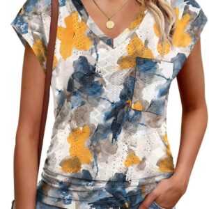 Women Tops Short Sleeve V Neck T Shirts For Women Casual Loose Basic T Shirt Summer Shirts 2025 Fashionable Clothing