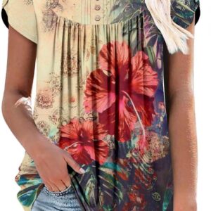 Tops summer of Bette Boutik summer tops Flowy Flare Botton Down Shirts Blouses S-3XL