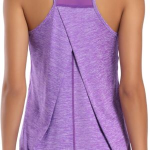 Aeuui Workout Tank Tops for Women Mesh Racerback Yoga Shirts Athletic Running Sleeveless Sportswear