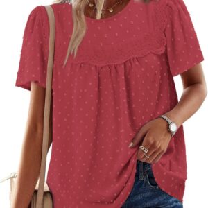 Bette Boutik Women Boho Tops Short Summer Summer Shirts Lace Lace Casual Solid Blouses