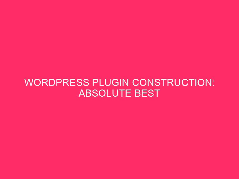 Building WordPress Plugins: Absolute Best Practices to Prevent WordPress Plugin Exploits…
