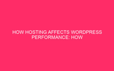 How Hosting Affects WordPress Performance: How Does Your Web Hosting Provider…