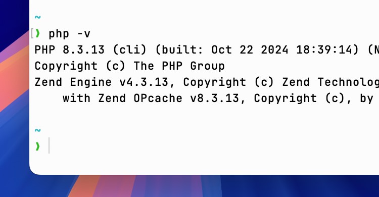 Checking PHP version using php -v command