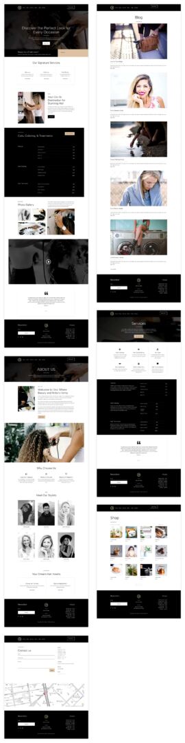 salon starter site for Divi