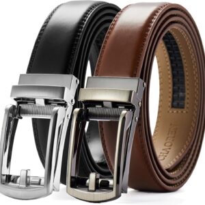 Chaoren Click Belt for Men 2 Pack - Dressed belt for men 1 1/4 "in the packaging box - Design belt meet almost all occasions and outfits