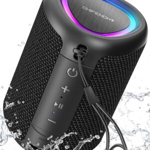 Portable Bluetooth speaker with lights, its powerful crystal, waterproof IPX5, playing time all day, entrance to & TF-Carte, Bluetooth 5.3, Paring Tws, Small wireless speaker for outside, gift ideas