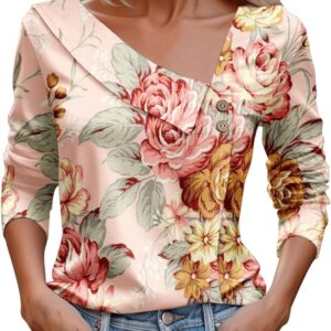 LRMQS Spring Tops For Women 2024 Trendy with long asymmetrical relaxed sleeves V Boulanges Jobe Woman Woman Shirts Clothes