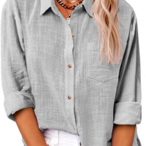 Linen shirts for women tshirt tshirt tshirt tshirt vestiments of relaxed gauze gauze shirts with light and long sleeved sleeves