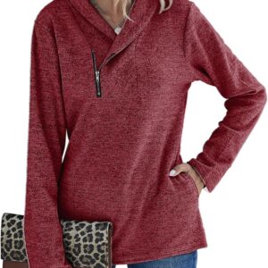 Zip Romanstii Quarter zip sweatshirt falls to long sleeves cowl NECK TOP 2024 FASHION PULLOVER with pockets