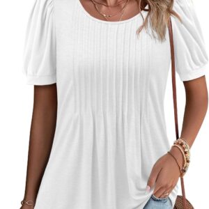 Summer tops of Boutik Boutik Tops pleated with short sleeves with short sleeves with short sleeves shirts S-3XL